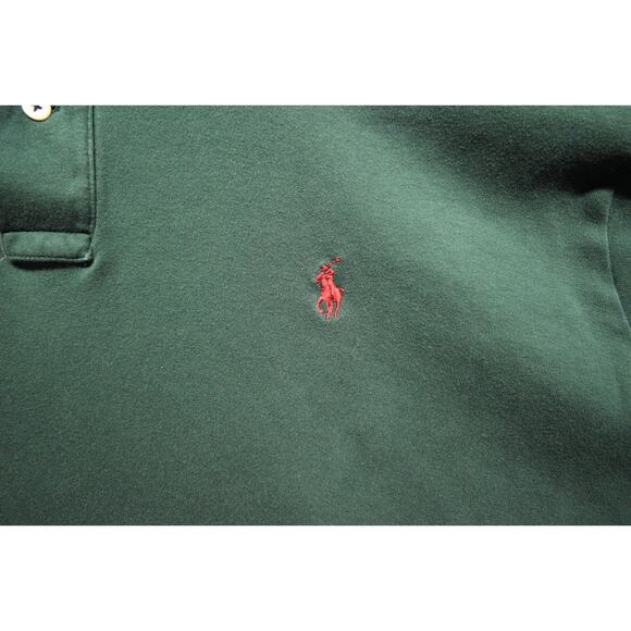 Polo Ralph Lauren Men’s XXL Long Sleeve Polo Shirt Green 100% Cotton - Picture 6 of 7